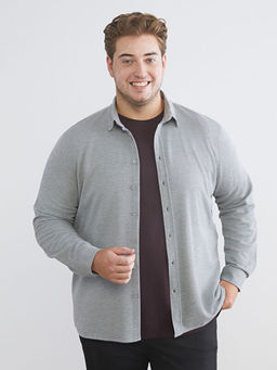 B?y?k Beden Slim Fit Uzun Kollu Erkek G?mlek