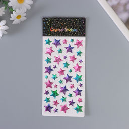Цена за 3 шт. Наклейки для творчества пластик "Градиент. Звезда" 22х9,5 см