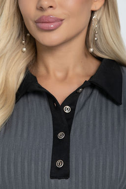 Блуза Ритм (серая) Б11274 - Lt collection фото 3