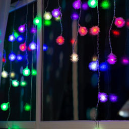 Гирлянда Бахрома 1.8?0.5 м с насадками Ёжики, IP20, прозрачная нить, 48 LED, свечение мульти (RG/RB), мигание, 220 В - Luazon lighting фото 4