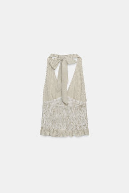 TOP HALTER BOTONES / crudo/kaki - Zara фото 7