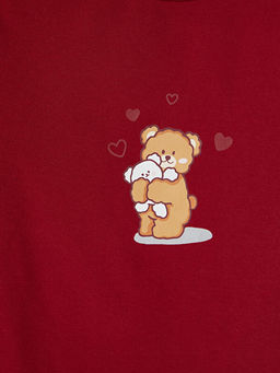 Bask?l? Kad?n ?ortlu Pijama Tak?m?