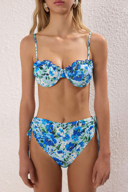 TRENDYOLMILLA Cicek Desenli Balkonet F?rf?rl? Yuksek Bel High Leg Bikini Tak?m? TBESS23BT00019  фото 15