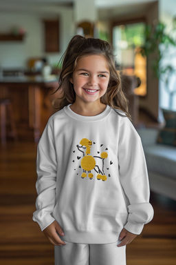 Somon K?z Cocuk Bask?l? Pamuklu Orme Sweatshirt TKDAW25SW00011 - Trendyolmilla фото 4