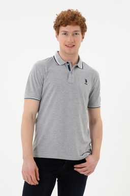 Мужская серая меланжевая базовая футболка - U.s. polo assn фото 8