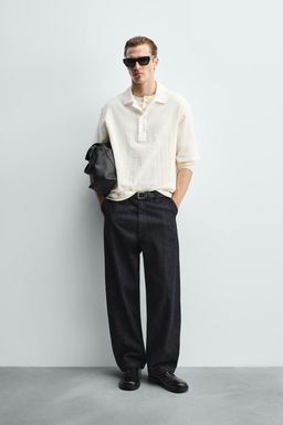 CAMISA POLO SEERSUCKER RELAXED FIT / Blanco