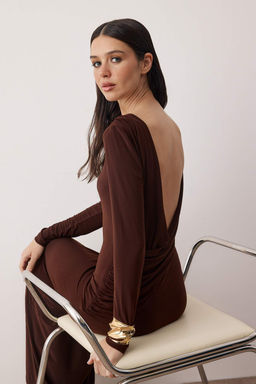 Siyah Duz Orme Sandy Maxi Astars?z Mezuniyet/Balo Elbise TPRAW26EL00029 - Trendyolmilla фото 9