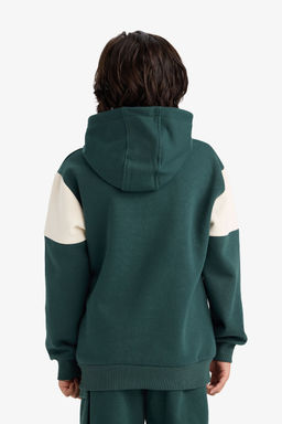 Kap__onlu Bask_l_ __i Yumu_ak T_yl_ Sweatshirt Erkek _ocuk - Defacto фото 5