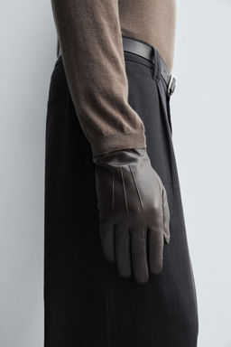 BASIC LEATHER GLOVES - Zara фото 2