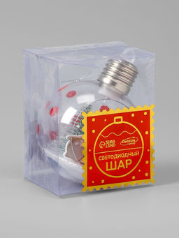 Ёлочный шар Пятнистый оленёнок, d=8 см, 1 LED, от батареек, свечение тёплое белое - Luazon lighting фото 5