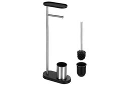 Подставка для туалетной бумаги с ершиком 26*11,5*67,5 см "Серебристый"