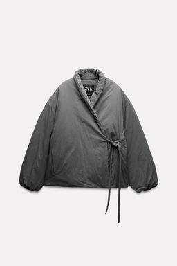 ZW COLLECTION WRAP-AROUND KIMONO JACKET - Zara фото 14