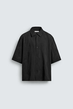 CAMISA JACQUARD BORDADO / Negro - Zara фото 6