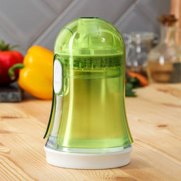 Овощерезка Доляна, 2 сменные насадки, съёмный пушер, 10.6×10.6×16.6 см, зелёная, белая