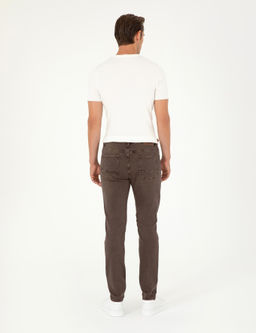 Kahverengi Slim Fit Jean Pantolon