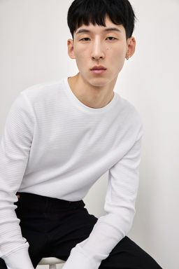 Camiseta en punto gofrado Slim Fit - H&m фото 3