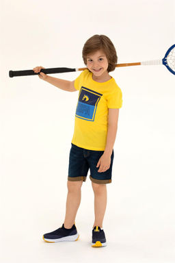 Детская желтая футболка с круглым вырезом Неожиданная скидка в корзине - U.s. polo assn фото 2