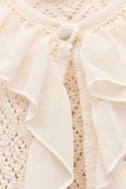 POINTELLE KNIT CARDIGAN WITH RUFFLES - Zara фото 6