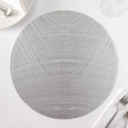 Салфетки сервировочные на стол Доляна Волна, d=38 см, 4 шт., серебряные  фото 2