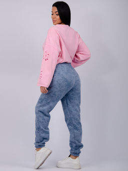 Джоггеры Мистерия 5, футер 3-х нитка начес - Малина фото 55