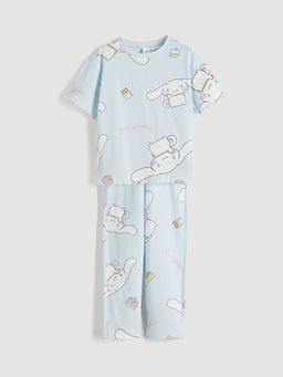 Bisiklet Yaka Cinnamoroll Bask?l? K?z ?ocuk Pijama Tak?m?