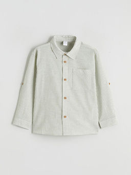 ?izgili Keten Kar???ml? Erkek ?ocuk G?mlek