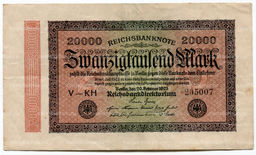 Банкнота 20000 марок 1923 года Германия