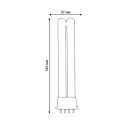 ESL-PL-9/UVCB/2G7/CL Лампа люминесцентная ультрафиолетовая бактерицидная. Спектр UVC 254нм. Картон. ТМ Uniel