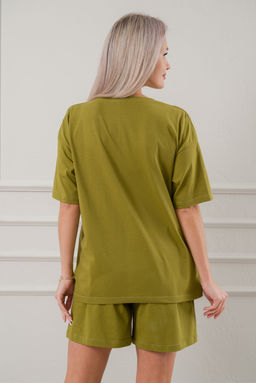 Пижама женская из кулирки Дива хаки макси - Амадэль фото 6
