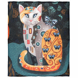 Салфетка хозяйственная 50х60см "Кошки" 2, рогожка 171г/м2, хлопок 100%, без упаковки, "Домашняя мода" (Россия)