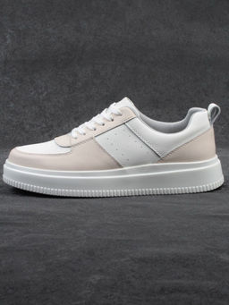 03-YJ425-1 WHITE/BEIGE Полуботинки спортивные женские (натуральная кожа) - Фабричный китай фото 6