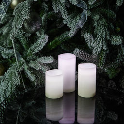 ULD-F052 RGB RC CANDLE SET3 Фигура светодиодная Свеча на батарейках 2АА (не в/к), в составе набора из 3 штук. 1 светодиод. RGB свет. Пульт ДУ (в/к). TM Uniel