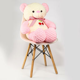 Мягкая игрушка Медведь, с вишенкой, 80 см, цвет розовый - Simaland фото 4