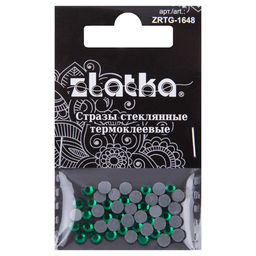 Страз клеевой Zlatka ZRTG-1648 SS16 цветные 3.9 мм стекло 5 x 48 шт в пакете с картонным еврослотом №10 изумрудный (Emerald)