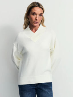 Джемпер оверсайз с V-образной горловиной / Zarina  фото 3