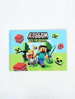 Альбом для рисования на гребне А4, 48 листов "Весёлые пиксели"