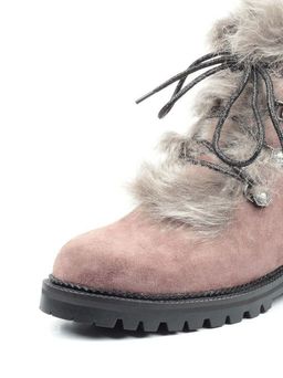 04-AH25-3 BROWN Ботинки зимние женские (натуральная замша, натуральный мех) - Фабричный китай фото 7