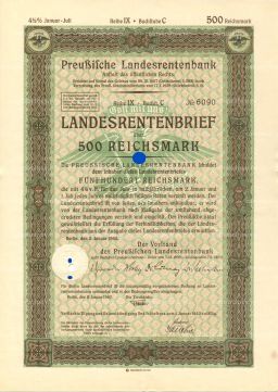 Облигация 500 марок 1940 года Германия