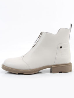 01-M43-11 LT.BEIGE Ботинки демисезонные женские (натуральная кожа, байка)