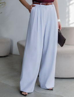 Брюки палаццо с защипами из плотного лиоцелла