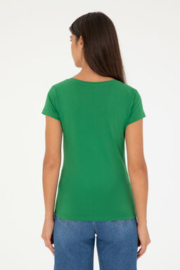 Женская зеленая базовая футболка Неожиданная скидка в корзине - U.s. polo assn фото 5