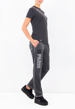 Костюм спортивный женский KENNEDY KW-SC-016(антр\сереб)-H\LS\T