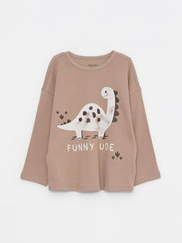 Bisiklet Yaka Uzun Kollu Bask?l? Pamuklu Erkek Bebek Pijama Tak?m - Waikiki фото 2