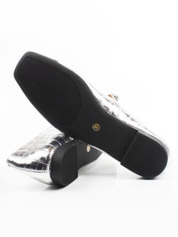 06-H4A-5C BLACK/SILVER Туфли женские (натуральная кожа)