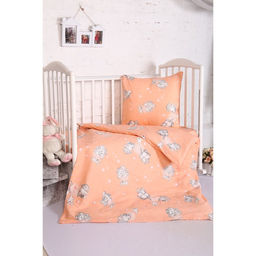 Постельное бельё BABY Мамонтенок, цвет персик 112х147 см, 110х150 см, 60х60 см, бязь