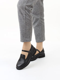 06-DLG05-1 BLACK Туфли женские (натуральная кожа)