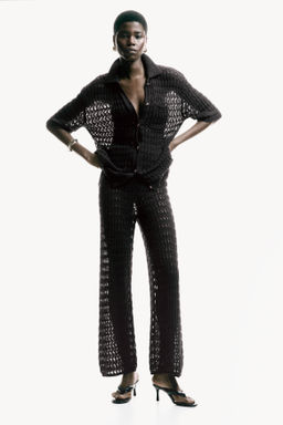 Pantal?n de algod?n efecto crochet - H&m фото 2