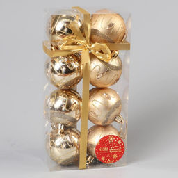 Ёлочные игрушки Карнавальная ночь, шары новогодние, d=5.5 см, набор 8 шт., золото - Зимнее волшебство фото 2