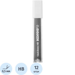 Стержень микрограф. полимерный KORES 0,5мм HB 12 грифелей/уп 99053  фото 2