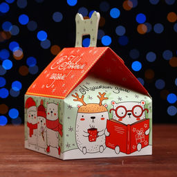 Цена за 5 шт. Подарочная коробка Мишкин дом, 13,3 х 11,6 х 12,6 см - Simaland фото 5